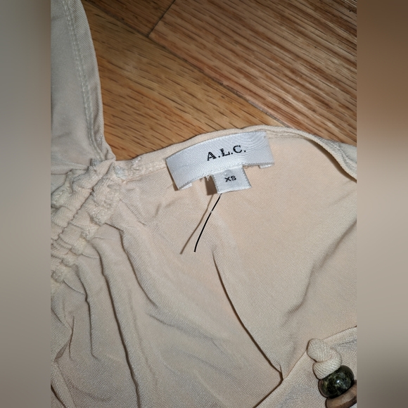 8. NWOT A.L.C. NINA RUCHED HALTERNECK TIE TOP - Picture 4 of 5